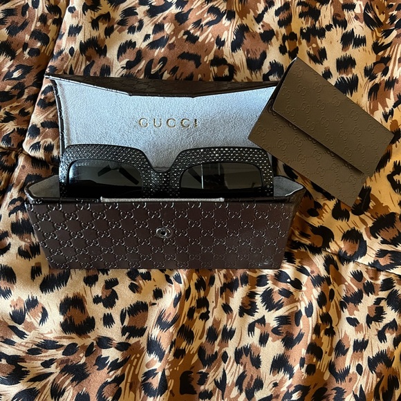 Oversized Square Crystal Gucci Sunglasses